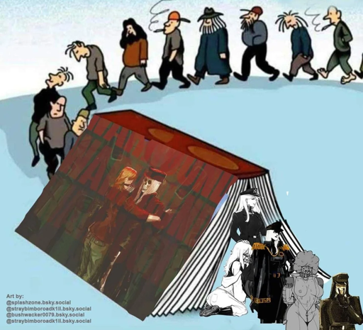 "A good book can change your life" meme, but the book is "Warhound", by Kallidora Rho. The people who pass through it turn into Handlers (women who wear high ranking officer uniforms) or Hounds (women who wear muzzles), both key archetypes of the Mechsploitation genre Warhound belongs to..