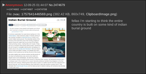 "fellas, I'm starting to think the entire country is built on some kind of Indian burial ground."