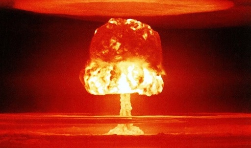 Mushroom cloud from an atomic bomb