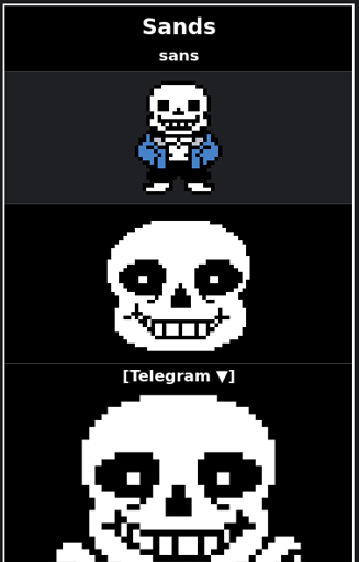 A screenshot of Sans from Undertale with a text above it: "Sands. sans"